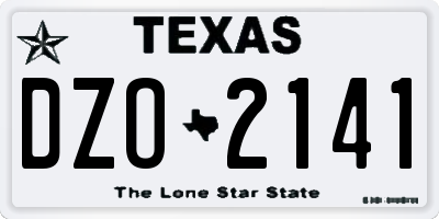 TX license plate DZO2141