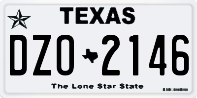 TX license plate DZO2146