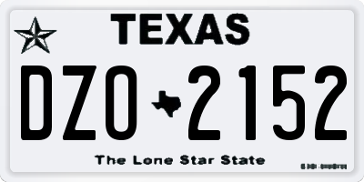TX license plate DZO2152