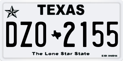 TX license plate DZO2155