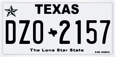 TX license plate DZO2157