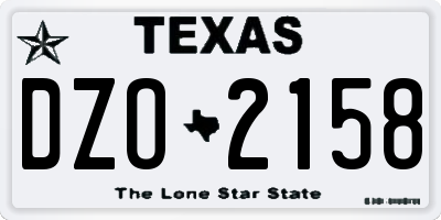 TX license plate DZO2158