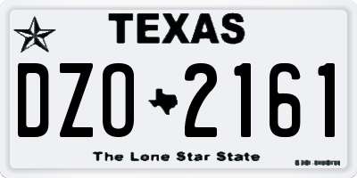 TX license plate DZO2161