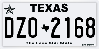 TX license plate DZO2168