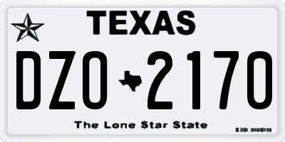 TX license plate DZO2170