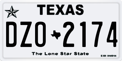 TX license plate DZO2174