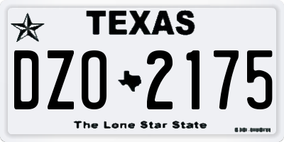 TX license plate DZO2175