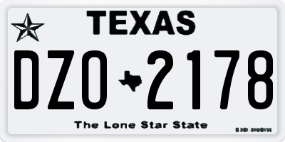 TX license plate DZO2178