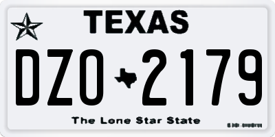 TX license plate DZO2179