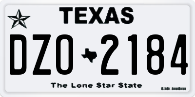 TX license plate DZO2184