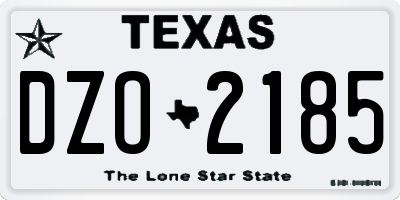 TX license plate DZO2185