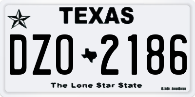TX license plate DZO2186