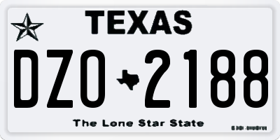 TX license plate DZO2188