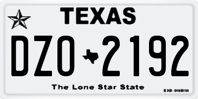 TX license plate DZO2192