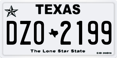TX license plate DZO2199
