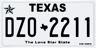 TX license plate DZO2211