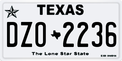 TX license plate DZO2236