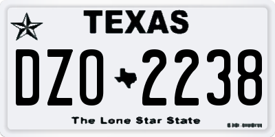 TX license plate DZO2238