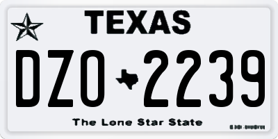 TX license plate DZO2239