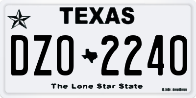 TX license plate DZO2240