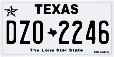 TX license plate DZO2246