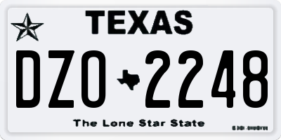 TX license plate DZO2248