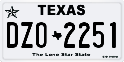 TX license plate DZO2251