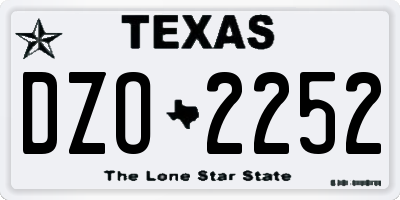 TX license plate DZO2252