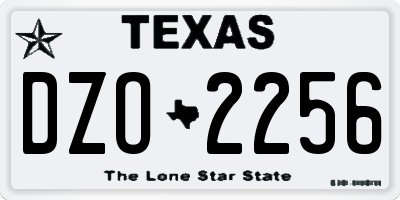 TX license plate DZO2256