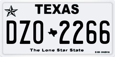 TX license plate DZO2266
