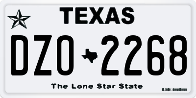 TX license plate DZO2268