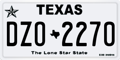 TX license plate DZO2270