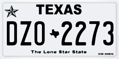 TX license plate DZO2273