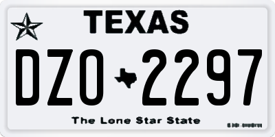 TX license plate DZO2297