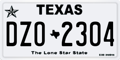 TX license plate DZO2304
