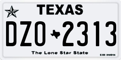 TX license plate DZO2313