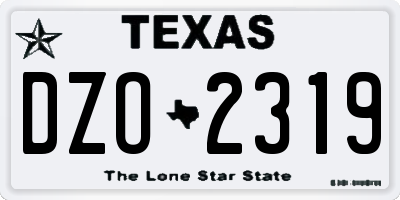 TX license plate DZO2319