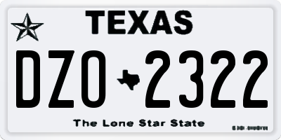 TX license plate DZO2322