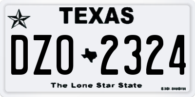 TX license plate DZO2324
