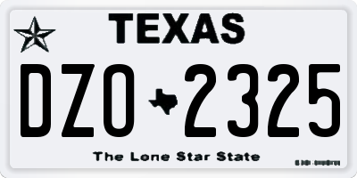 TX license plate DZO2325