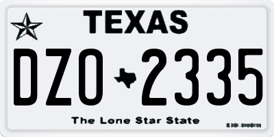 TX license plate DZO2335