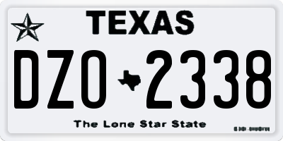 TX license plate DZO2338
