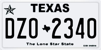 TX license plate DZO2340