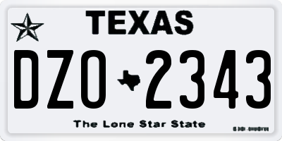 TX license plate DZO2343