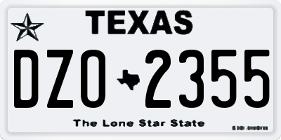 TX license plate DZO2355