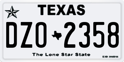 TX license plate DZO2358