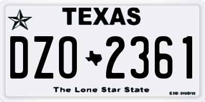 TX license plate DZO2361