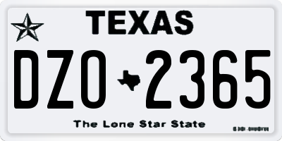 TX license plate DZO2365