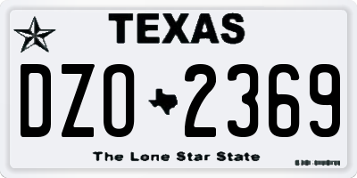TX license plate DZO2369