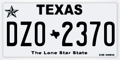 TX license plate DZO2370